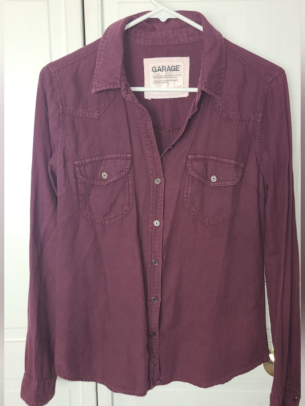 Garage Women's Button-Down Shirt in Plum